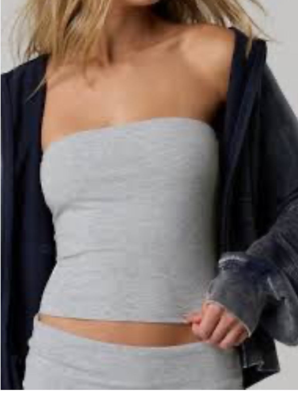 Aerie OFFLINE cotton tube top— Light Gray